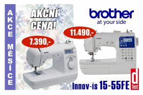 Šicí stroj Brother NV 15 za výhodnou akční cenu Šicí stroj Brother NV 15 a NV 55 Fashion Edition za výhodné akční ceny