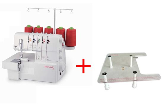 Merrylock MK 4075 a přídavný stolek J010B jako dárek