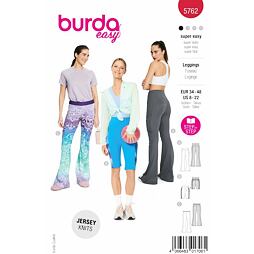 Střih Burda červený 5762 - funkční kalhoty, sportovní kalhoty, legíny