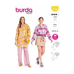Střih Burda žlutý 5723 - tunika, dlouhá košile, volná košile