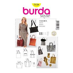Střih Burda žlutý 7158 - kabelka, taška, shopper