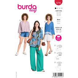 Střih Burda červený 5776 - tunika, volná halenka