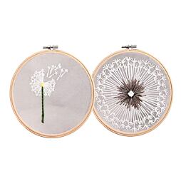 Sada na vyšívání s předlohou - pampeliška na tylu