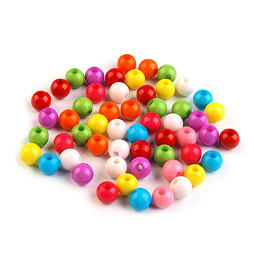 Plastové korálky 120ks (ø 7mm) - mix