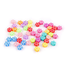 Plastové korálky 39ks (Ø11mm) - květ