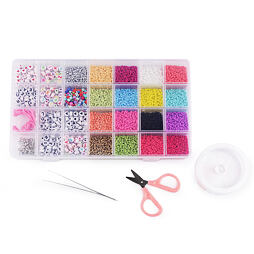 Sada na korálkování v boxu s nářadím (rokajl)