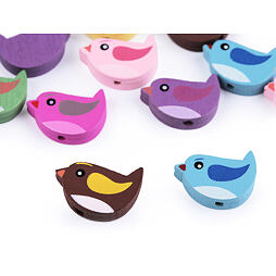 Dřevěné korálky - ptáček (20ks)