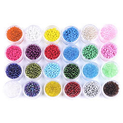 Skleněný rokajl v dóze (24 x 8-12g) Ø4 mm