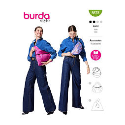 Střih Burda zelený 5675 - kabelka přes rameno, taška