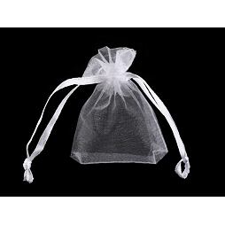 Dárkový pytlík 4,5x7 cm organza (10ks) - bílá