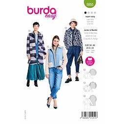 Střih Burda zelený 5855 - plyšová bunda, kabát