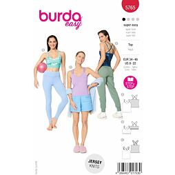 Střih Burda červený 5765 - funkční top, sportovní tílko, podprsenkový top