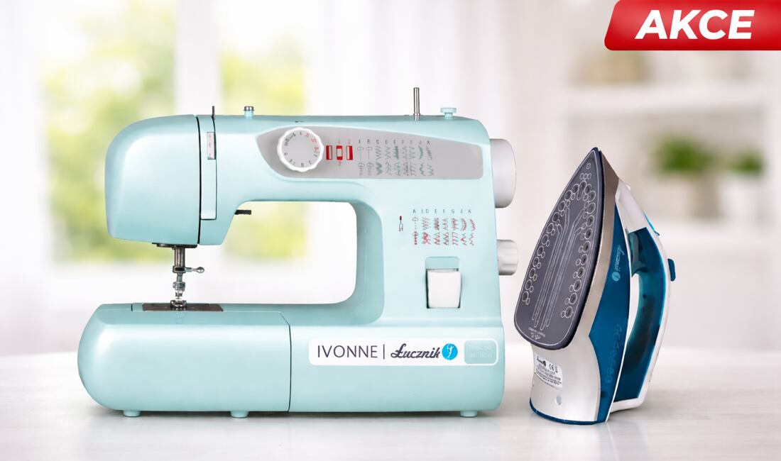 Šicí stroj Lucznik Ivonne + žehlička za 100 Kč