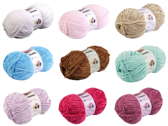 Pletací žinylková příze Bambi (100g)