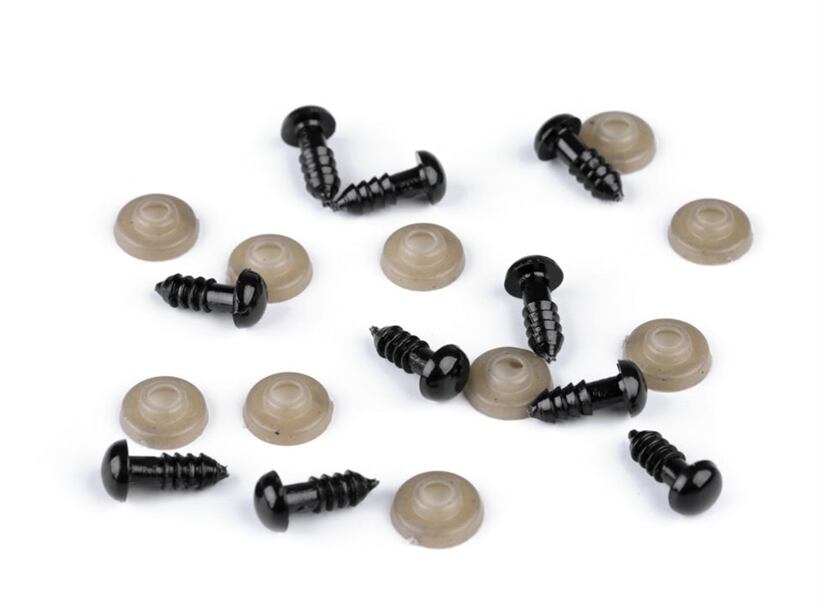 Bezpečnostní oči průměr 8 mm černá (sada 10 párů)