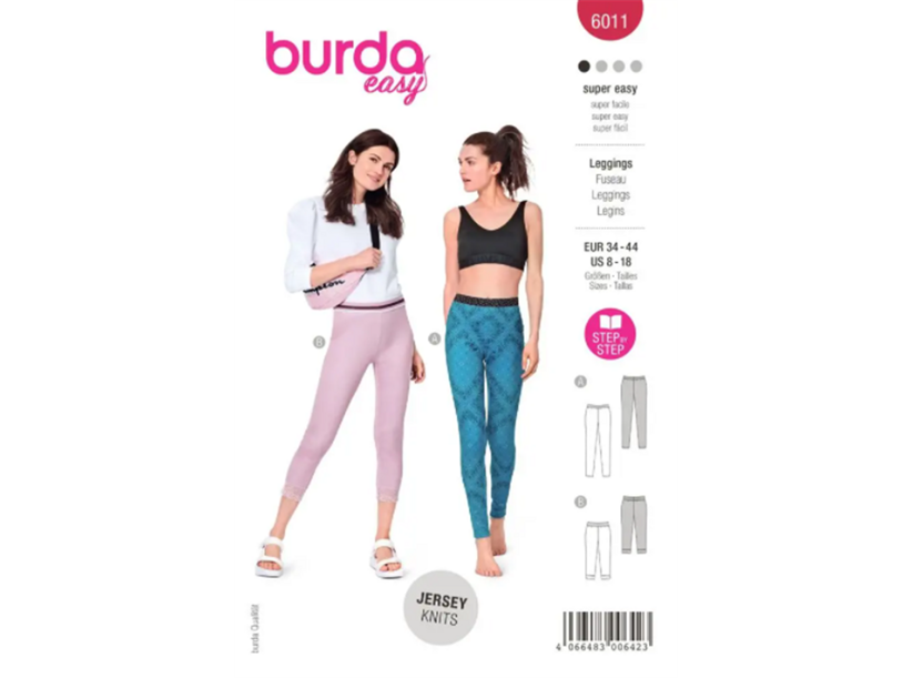 Střih Burda červený 6011 - sportovní legíny
