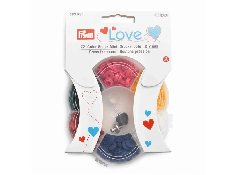 Sada patentek "Color Snaps" MINI 9mm v boxu s aplikátorem - PRYM LOVE