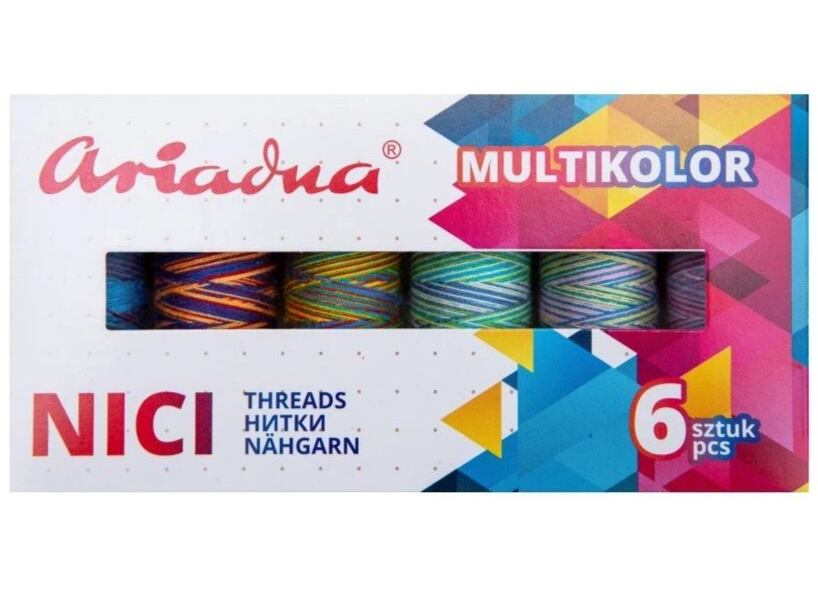 Sada šicích nití PES Ariadna Talia (6x150m) - Multicolor Sky