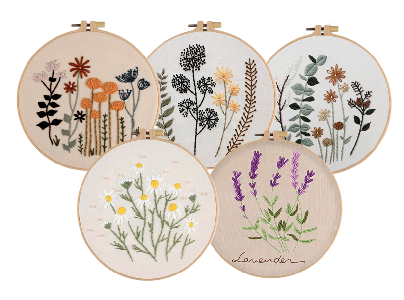 Sada na vyšívání s předlohou - rostliny