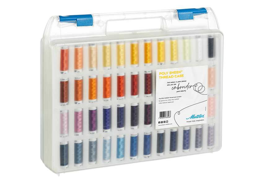 Kufr - sada vyšívacích nití POLY SHEEN 40 METTLER (96x200m)