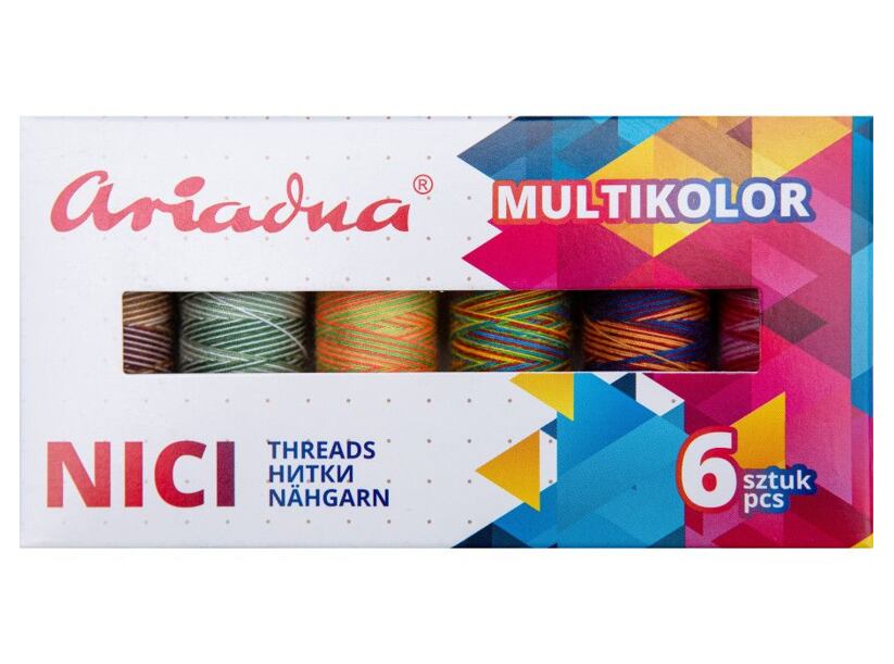 Sada šicích nití PES Ariadna Talia (6x150m) - Multicolor Earth