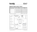 Střih Burda žlutý 9347 - dětské bodýčko, bodýčko se sukní